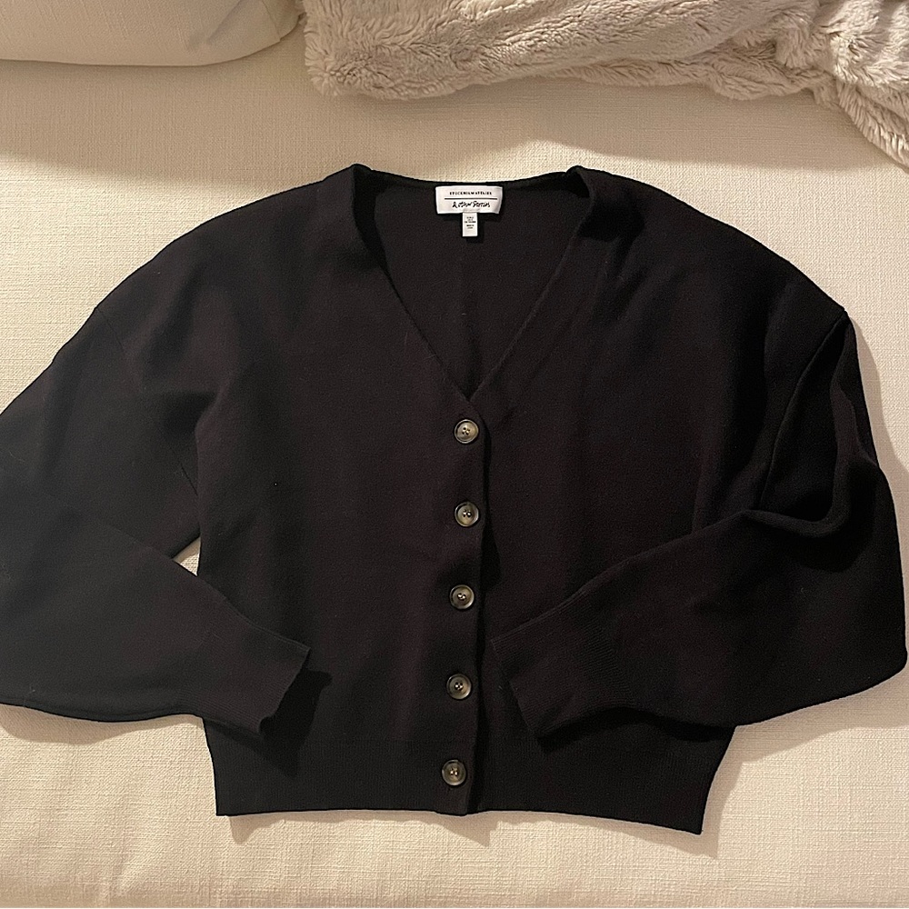 & Other Stories Black Cardigan Sweater Size Small